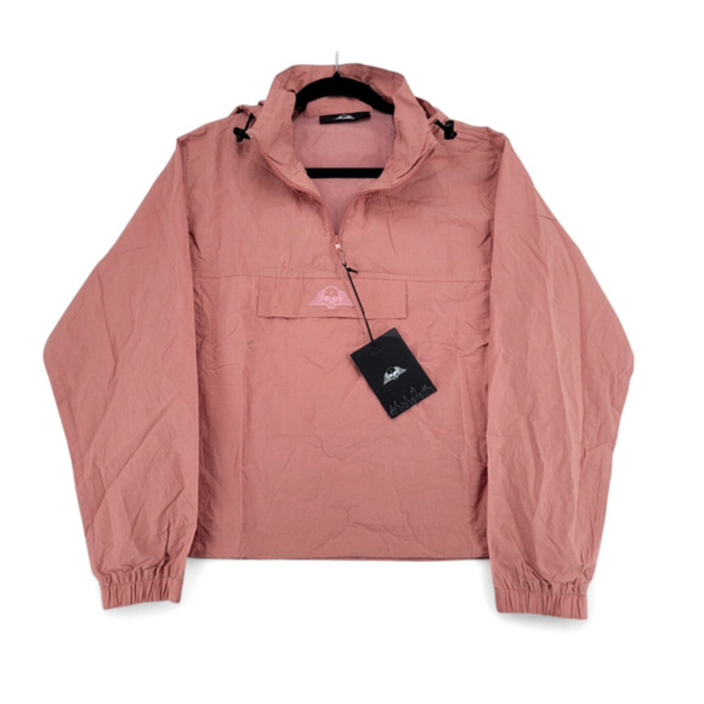 Civil Regime Windbreaker Jacket Mens Medium Pink Anorak Pullover Hooded NWT‎